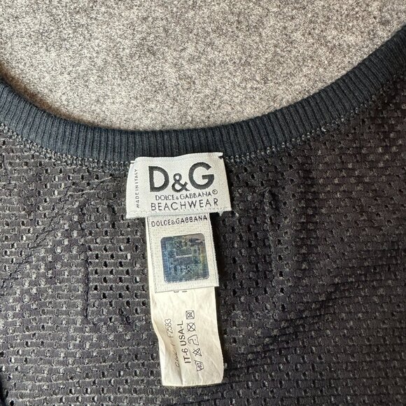 D&G Dolce & Gabbana Beachwear Men’s Mesh Tank Top – Black (8/10 Condition) - Picture 5 of 12
